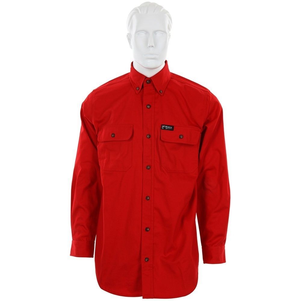 MCR Safety FR Garments FR Long Sleeve Work Shirt Red X3 (S1RX3)