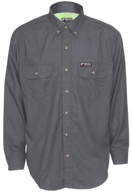 MCR Safety FR Garments Summit Breeze 5.5 oz. Inhnt Shirt Gray M (SBS1001M)
