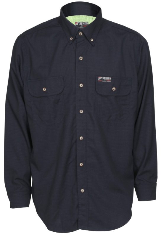 MCR Safety FR Garments Summit Breeze 5.5 oz. Inhnt Shirt Navy X (SBS1002X4)