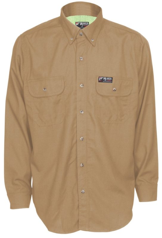 MCR Safety FR Garments Summit Breeze 5.5 oz. Inhnt Shirt Tan X2 (SBS1003X2T)