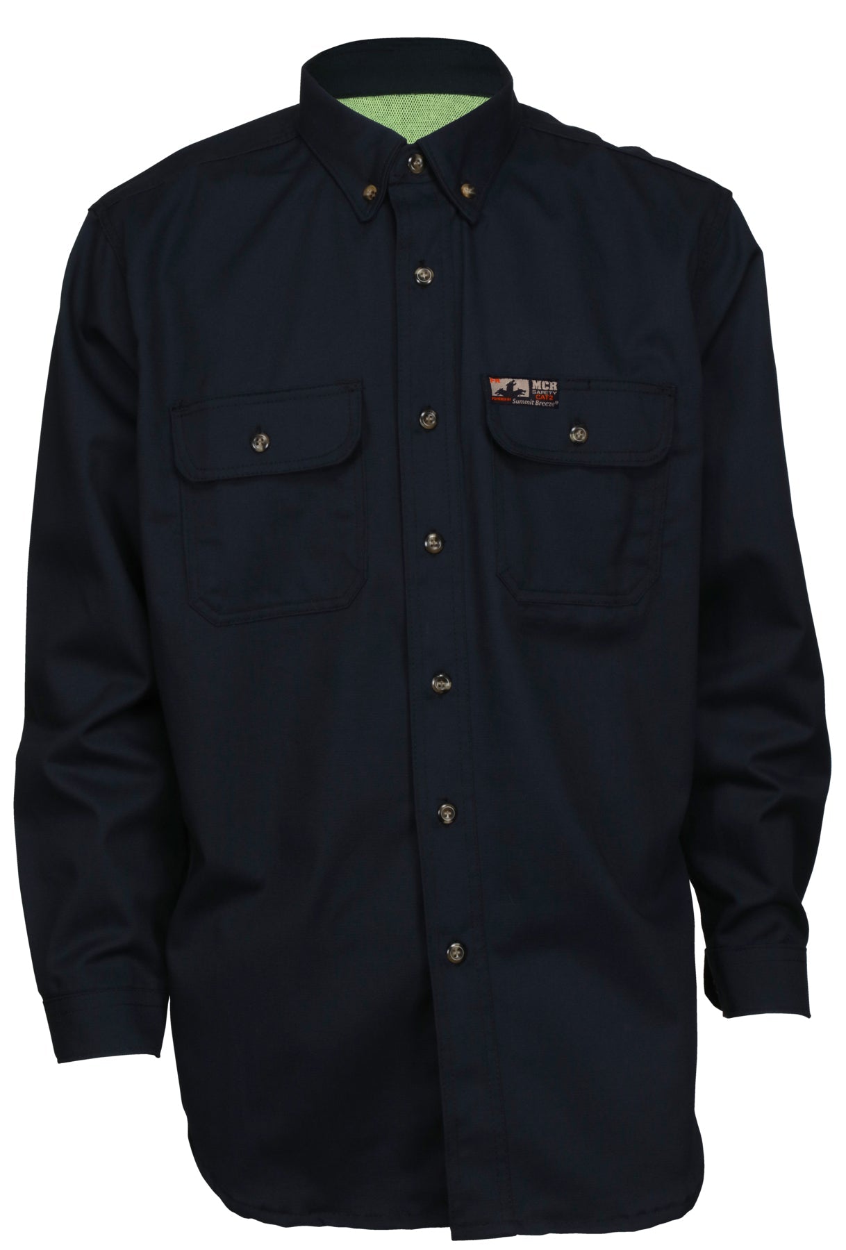MCR Safety FR Garments Summit Breeze Shirt 7.0 oz. Cotton Navy (SBS2002X4T)