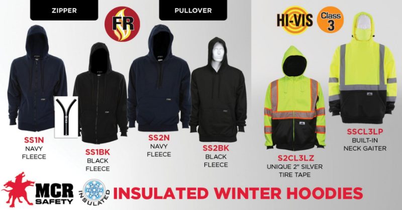 MCR Safety FR Garments FR Hooded Sweatshirt Navy S (SS1NS)