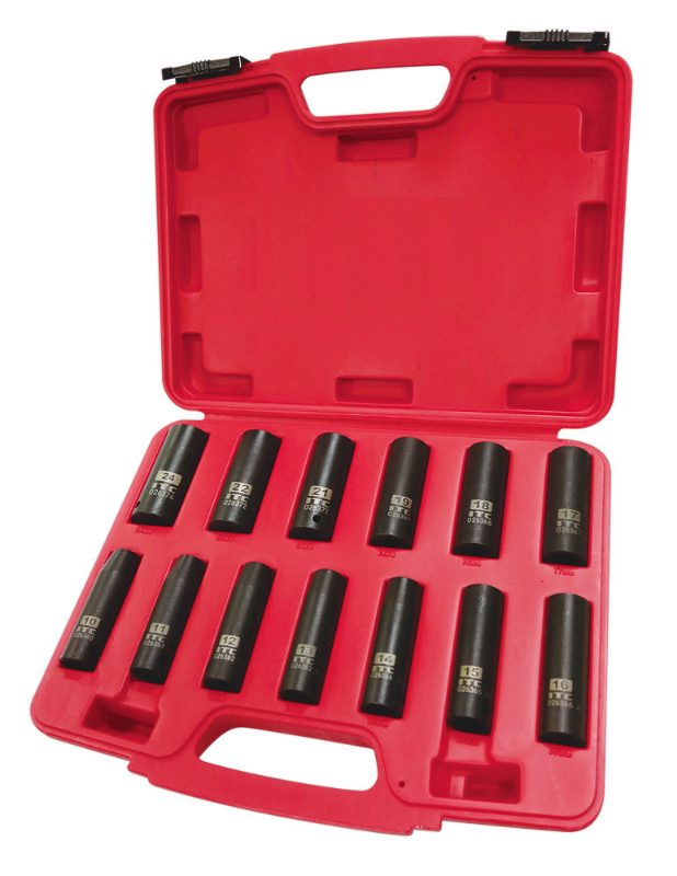 1/2" Drive 13PC Deep Metric Impact Socket Set