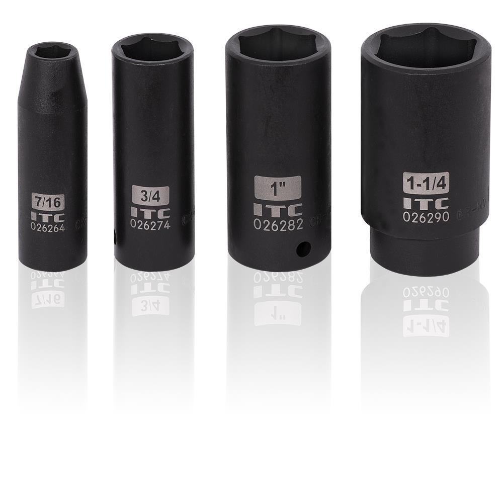 1/2" Drive Deep SAE Impact Socket Set – 13 pc