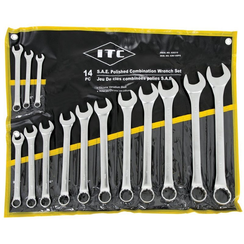 Combination Wrench – SAE – Polished – 14 pc Set