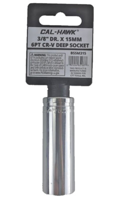 3/8" DR x 15 mm Deep Chrome Socket – 6 Point
