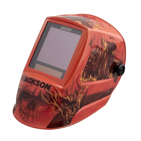 Premium Graphic Welding Helmet – ADF Variable Shade – Hell Fire