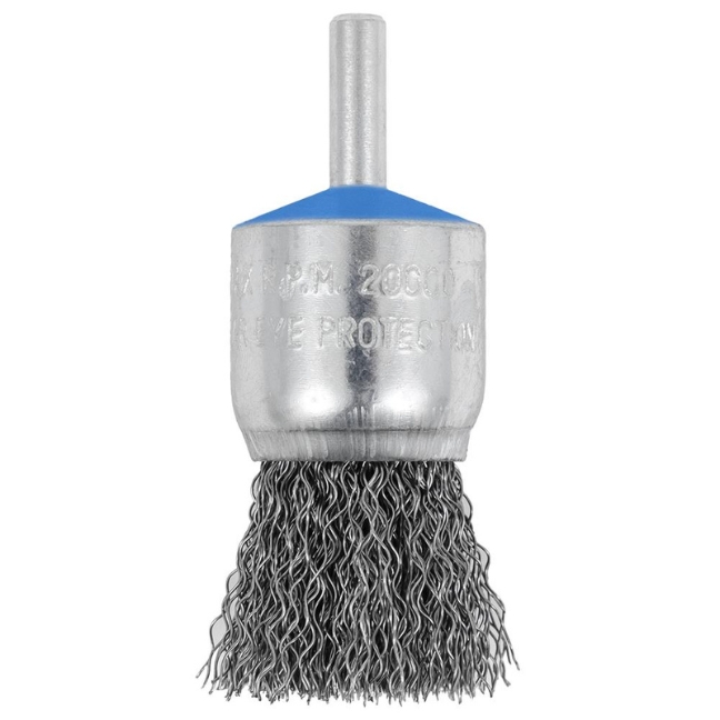 1" x 1/4" Shaft Mounted Crimped End Brush SST