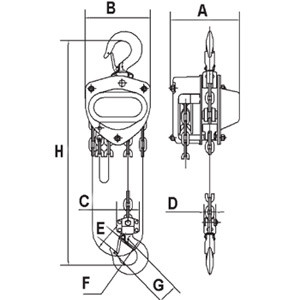 KCH Series Chain Hoist with Overload Protection – Heavy Duty – 1/2 Ton