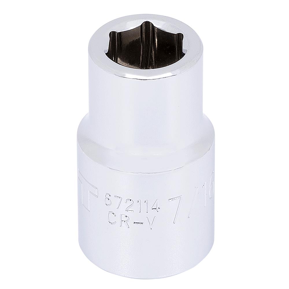 1/2" DR x 7/16" Regular Chrome Socket – 6 pt.