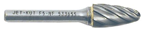 1/4" JET-KUT® Round Nose Shape Bur – For Aluminum/Non-ferrous Materials