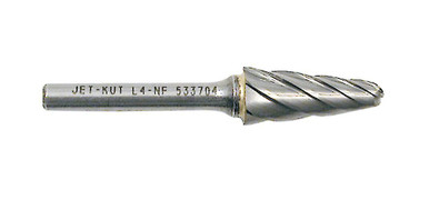1/4" JET-KUT® Taper Shape Bur – Radius End – For Aluminum/Non-ferrous Materials