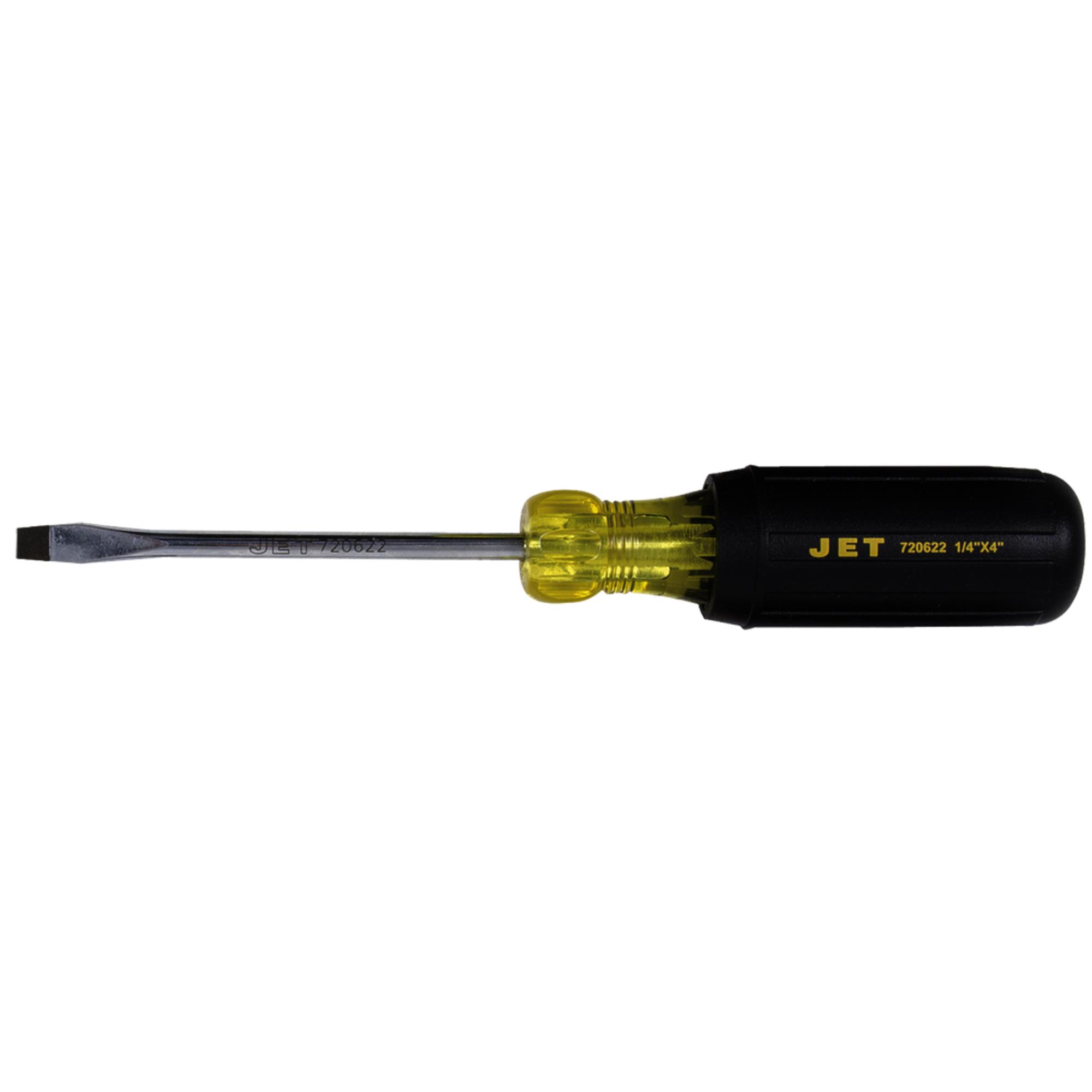 1/4" x 4" Slot Round Shank Cushion Grip Screwdriver