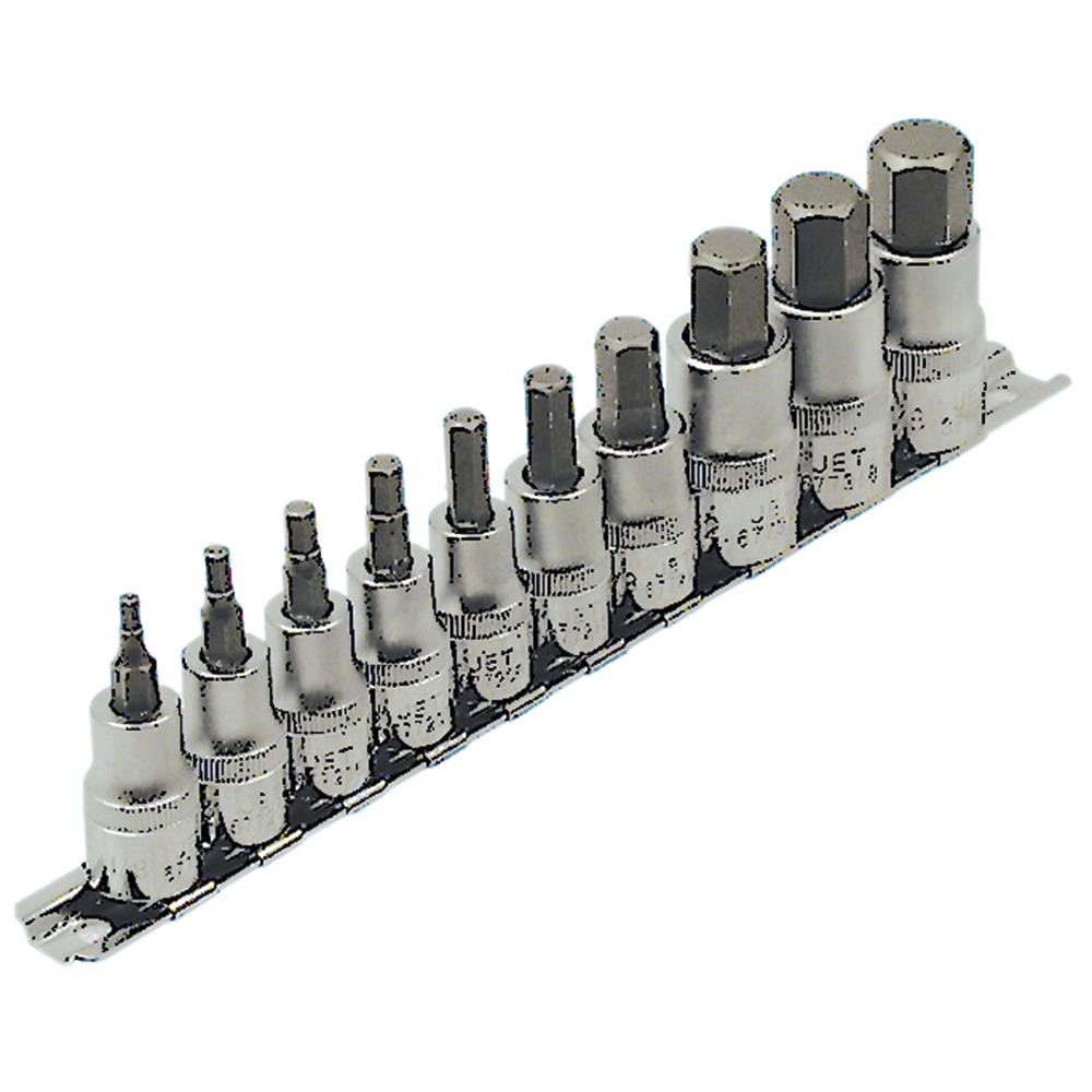 3/8" & 1/2" DR SAE Hex Bit Socket Set – 10 pc