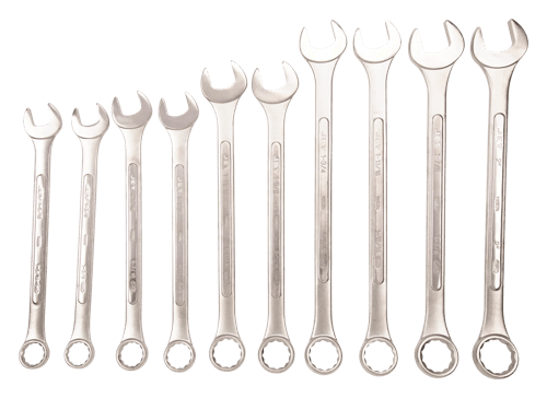 Jumbo Raised Panel Combination Wrench Set – SAE – 10 pc