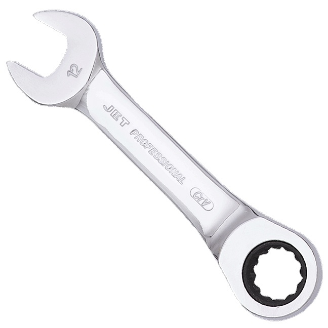 12mm Fully Polished Stubby Combination Wrench