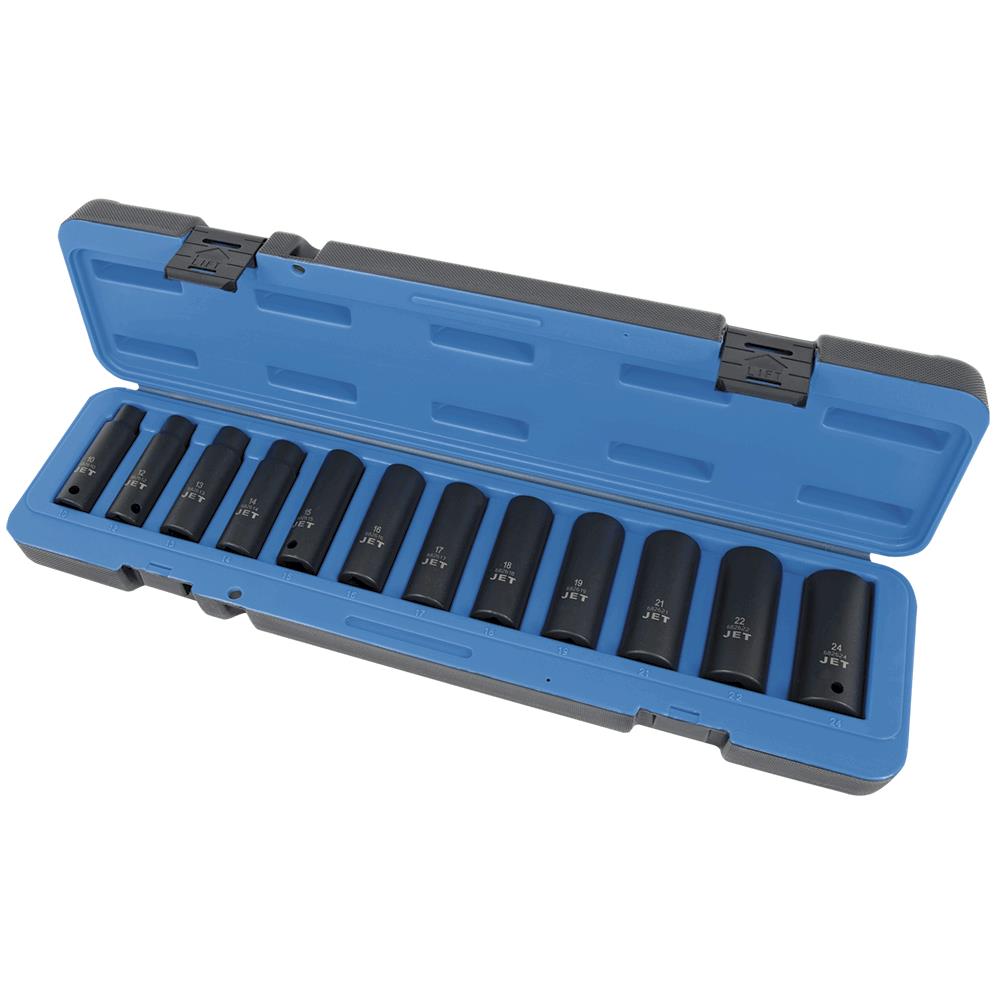 1/2" DR Deep Metric Impact Socket Set – 6 pt. – 12 pc
