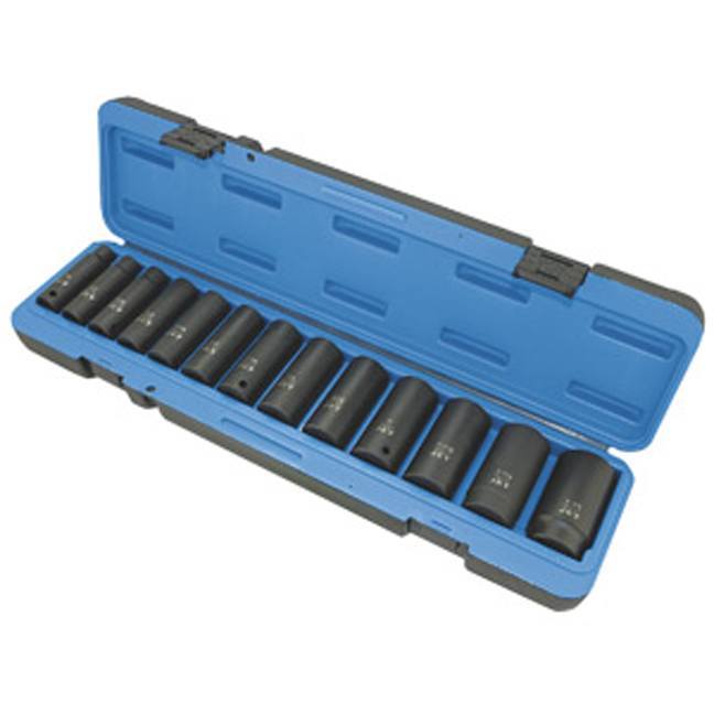 1/2" DR Deep SAE Impact Socket Set – 6 pt. – 13 pc