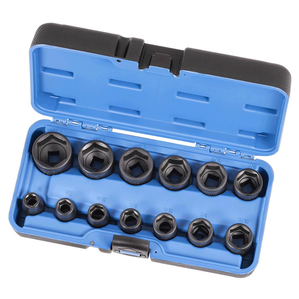 1/2" DR SAE Impact Socket Set – 6 pt. – 13 pc