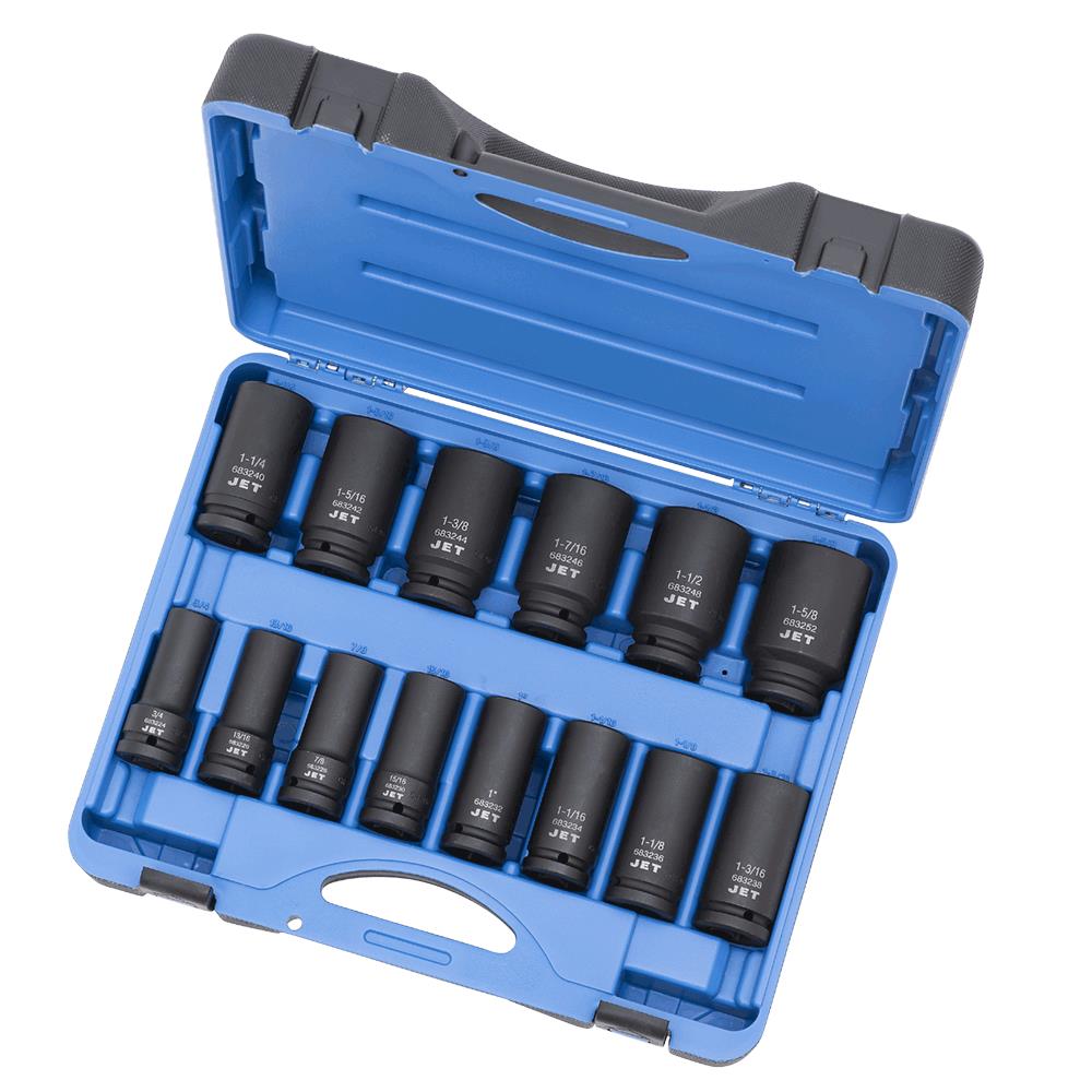 3/4" DR Deep SAE Impact Socket Set – 6 pt. – 14 pc