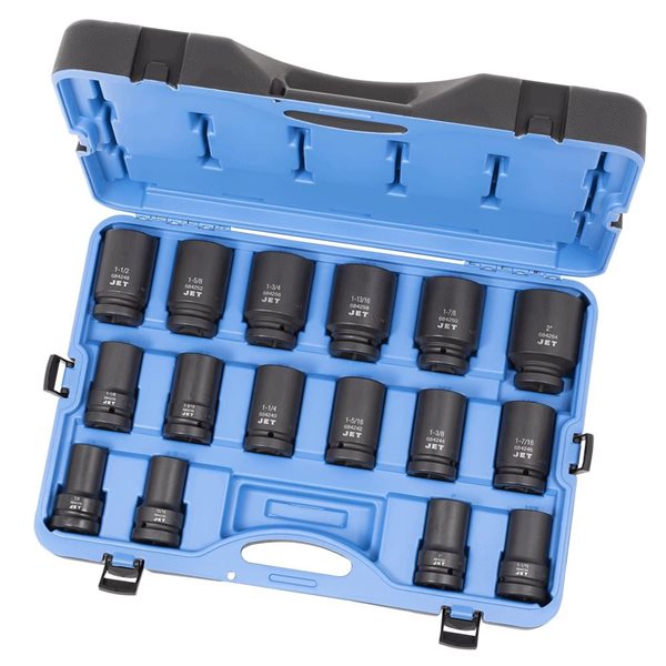 1" DR Deep SAE Impact Socket Set – 6 pt. – 16 pc