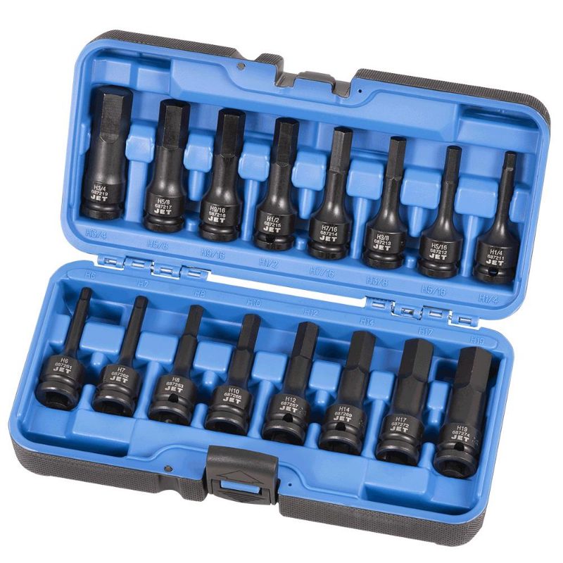 1/2" DR SAE/Metric Hex Bit Impact Socket Set – 16 pc