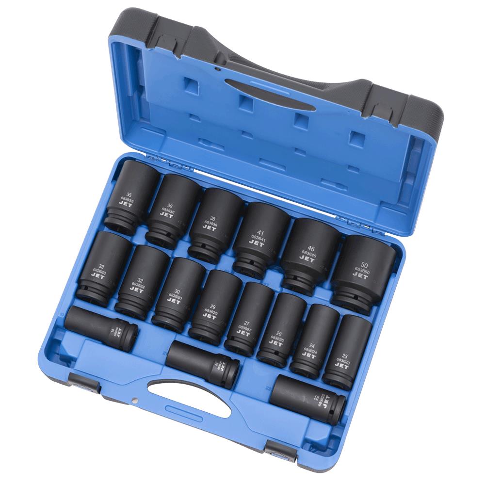 3/4" Dr Deep Metric Impact Socket Set – 17 pc