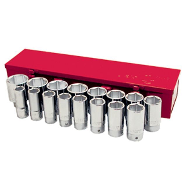 3/4" DR Deep SAE Socket Set – 6 pt. – 17 pc