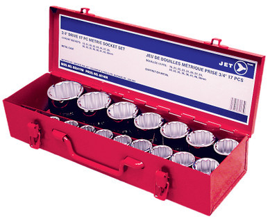 17 PC 3/4" DR Metric Socket Set – 12 Point