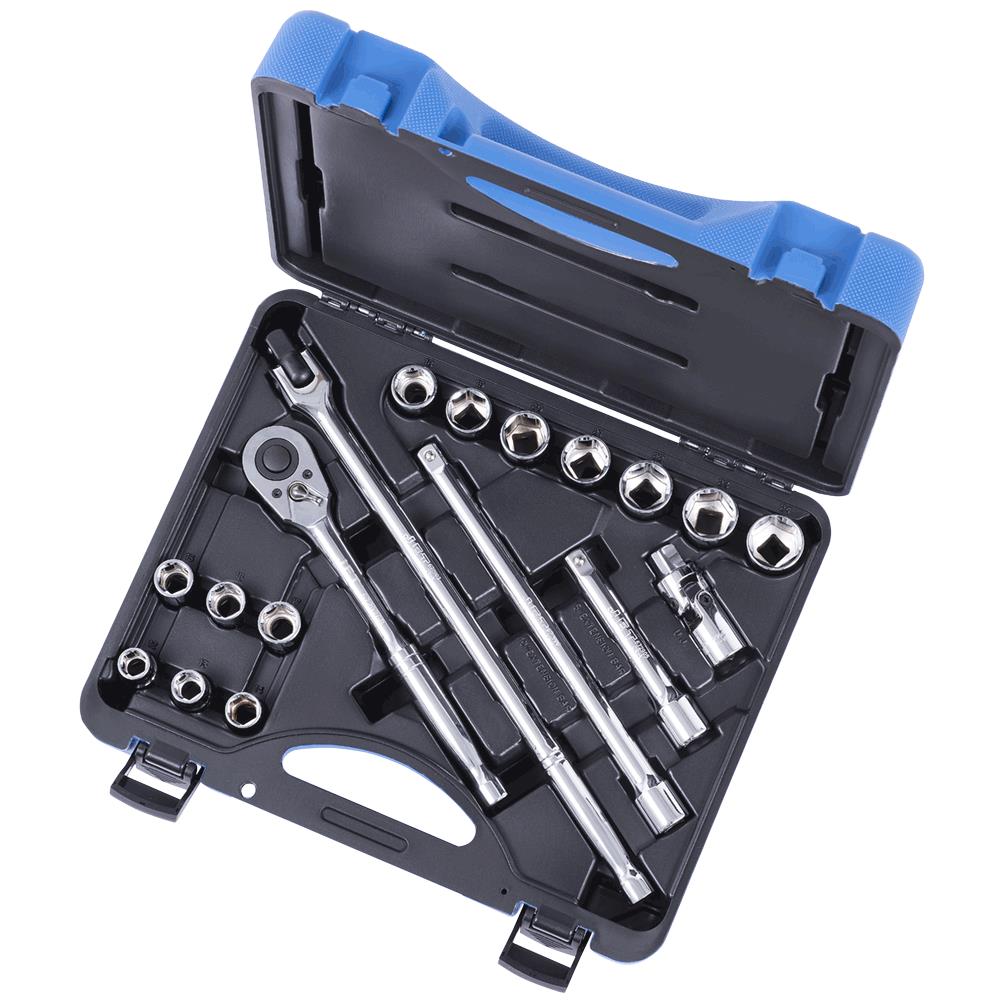 1/2" DR Metric Socket Wrench Set – 6 pt. – 19 pc