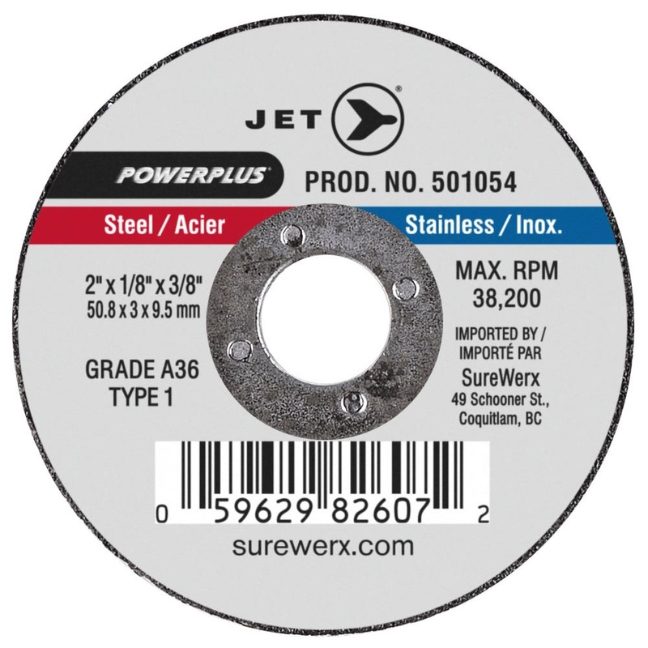 2 x 1/8 x 3/8 A36 POWERPLUS T1 Cut-Off Wheel