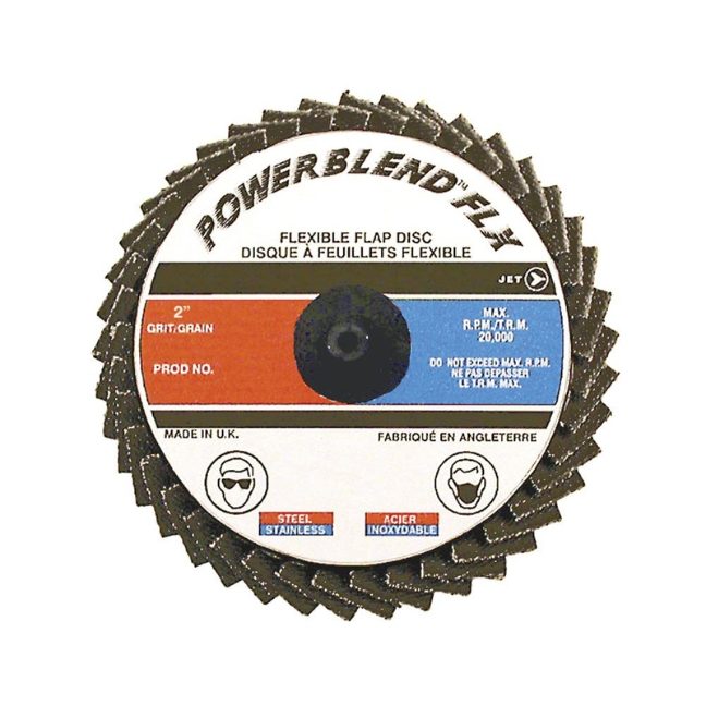 2" Z120 POWERBLEND Roll-on Flap Disc – Type R Mount