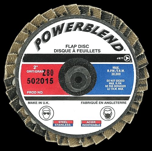 2" Z80 POWERBLEND Roll-on Flap Disc – Type R Mount
