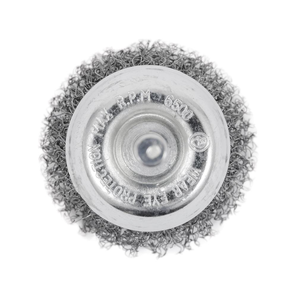 2-1/2 x 1/4" Shaft Mounted Crimped Cup Brush