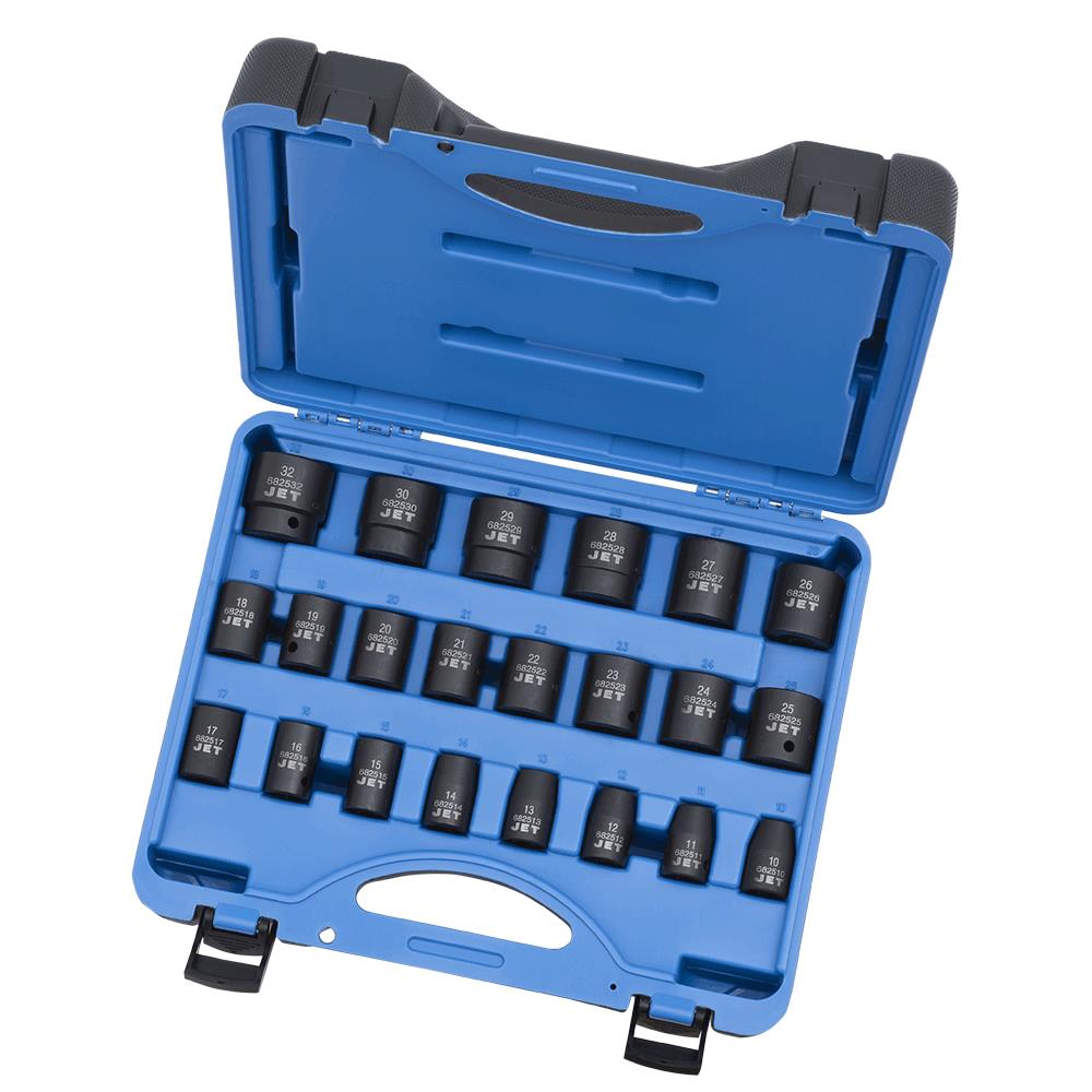 1/2" DR Metric Impact Socket Set – 6 pt. – 22 pc