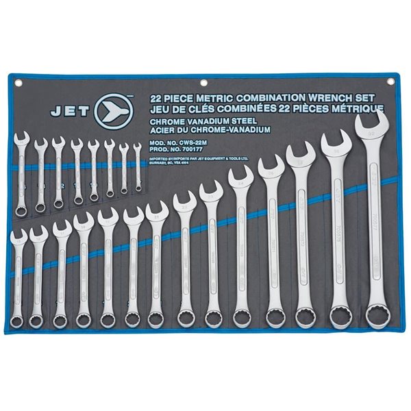 Metric Raised Panel Combination Wrench Set – 22 pc