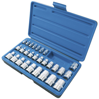1/4", 3/8" and 1/2" DR External Torx® Socket Set – 28 pc