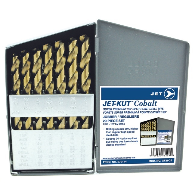 JET-KUT® COBALT Super Premium Drill Bit Set – 29 pc