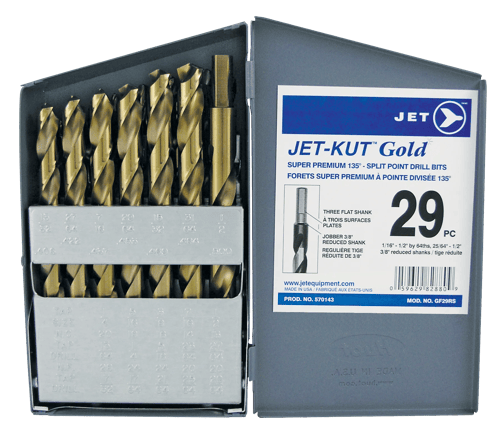 29 PC JET-KUT® GOLD Super Premium Reduced Shank Drill Bit Set