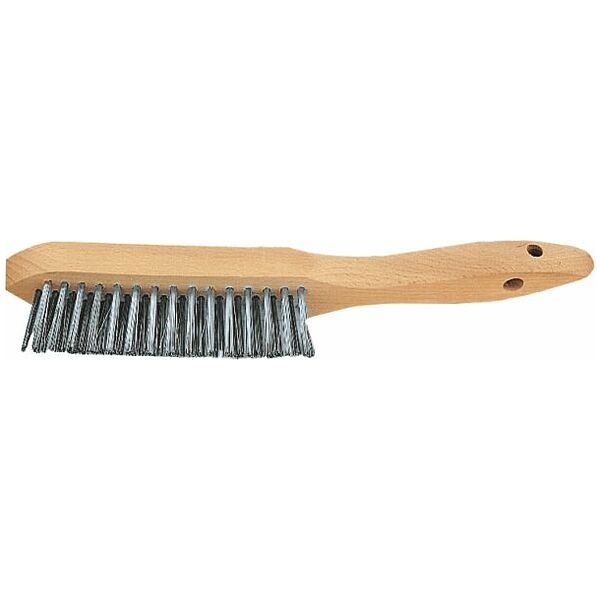Carbon Steel Hand Wire Scratch Brush – 3 Row – Long Handle