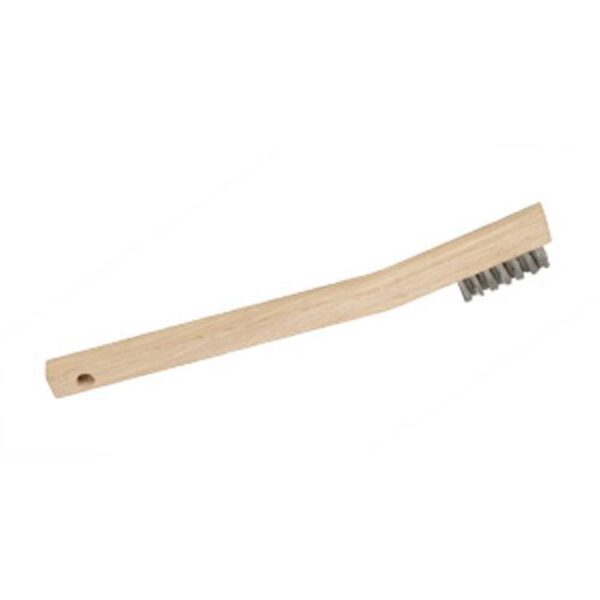 Mini Stainless Steel Hand Wire Scratch Brush with – 3 Row – Plastic Handle