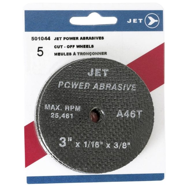 3 x 1/16 x 3/8 A60T POWER ABRASIVE T1 Cut-Off Wheel (5/Pack)