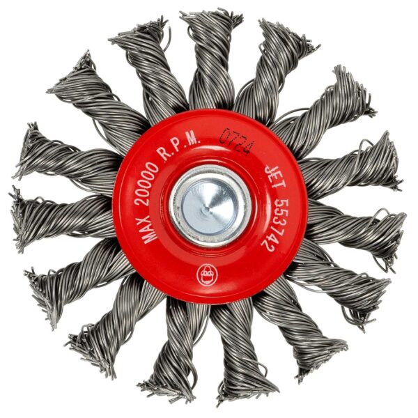3 x 1/4" Shaft Mounted Knot Twisted Radial Brush