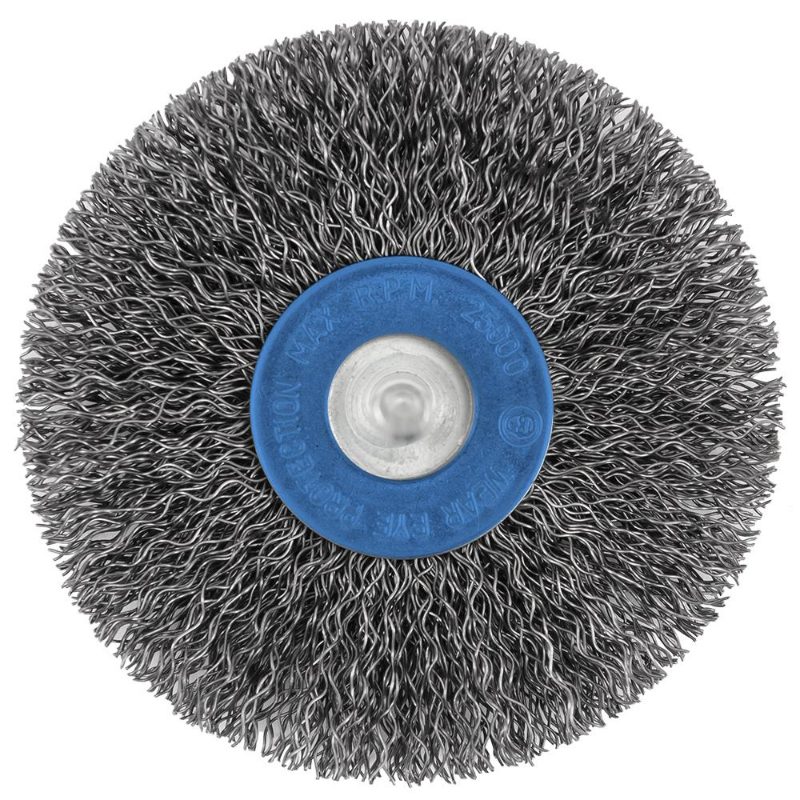 Shaft Mounted Crimped Radial Brush – SST – 3" x 1/4"