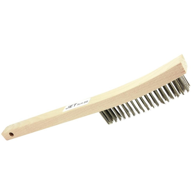 Stainless Steel Hand Wire Scratch Brush – 4 Row – Long Handle