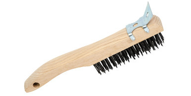 4 Row, Shoe Handle, Stainless Steel Hand Wire Scratch Brush