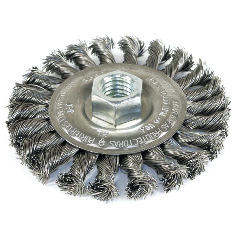 4 x 1/2 x 5/8-11NC Standard Face Knot Wire Wheel Threaded