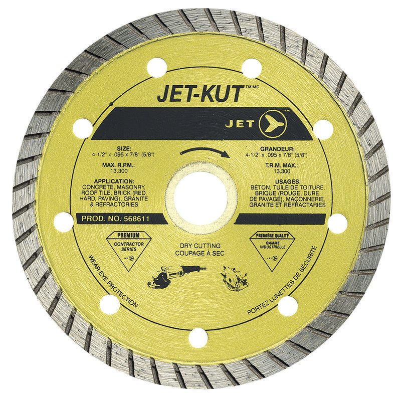 4-1/2 x .095 x 7/8 (5/8) JET-KUT Premium Turbo Diamond Blade