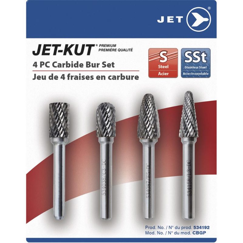 JET-KUT® Carbide Bur Set – Premium – 4 pc