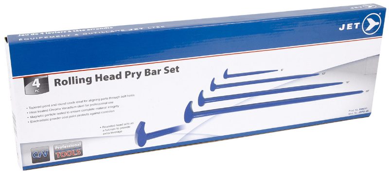 Rolling Head Pry Bar Set – 4 pc